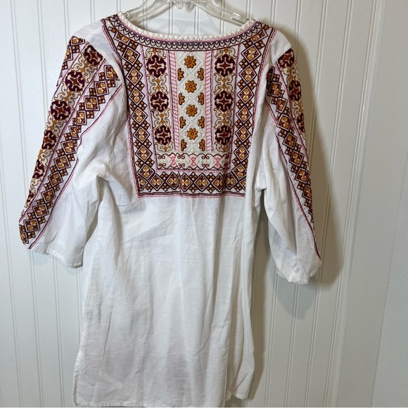 Tolani White Embroidered Women's Top Large - Picture 6 of 8